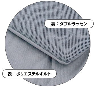 表:ポリエステルキルト 裏:ダブルラッセン