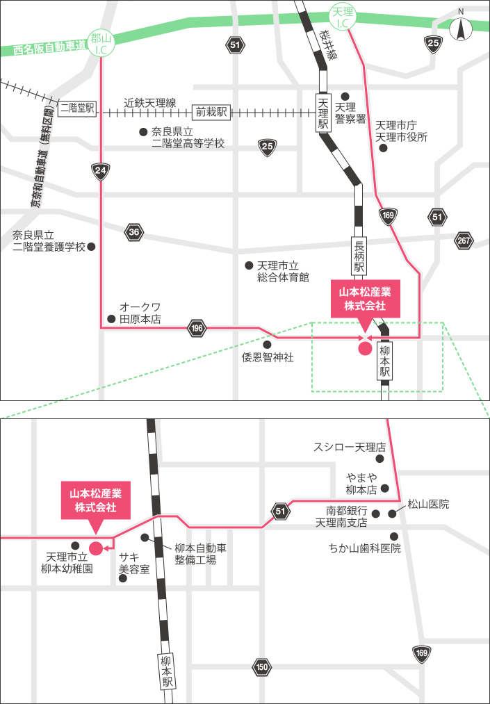 お車でのアクセス地図